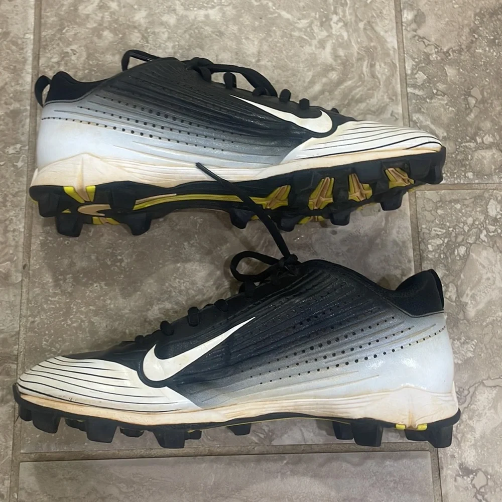 Nike Men’s Vapor Keystone 2 Low 'Black White' FastFlex Baseball Shoes Sz‎ 9.5